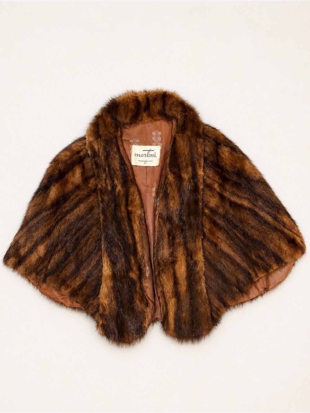 Vintage 1950s Morton’s of Washington D.C. Mink Fur Swing Capelet Stole